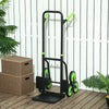 DURHAND Six-Wheel Folding Sack Barrow Trolley - Black/Green