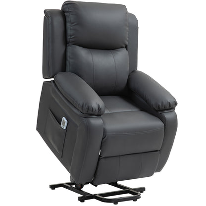 HOMCOM Riser and Recliner Chair with Vibration Massage in Dark Grey