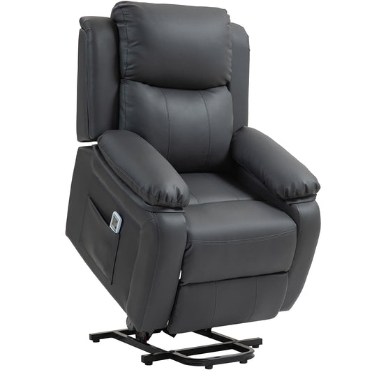 HOMCOM Riser and Recliner Chair with Vibration Massage in Dark Grey