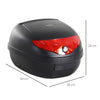 HOMCOM 24L Motorcycle Trunk Hard Tail Bike Top Box Rack Mount Luggage Helmet Storage Carrier Case Universal Scooter w/Keys & Plate