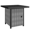 Outsunny Propane Gas Fire Pit Table for Garden, 11.7 KW Smokeless Firepit Outdoor Heater with Wind Guard, Glass Rocks, Lid, Black
