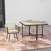 Outsunny 5 Piece Garden Furniture Set, Garden Dining Set with Wood-Plastic Table and 4 Stackable Chairs, Beige