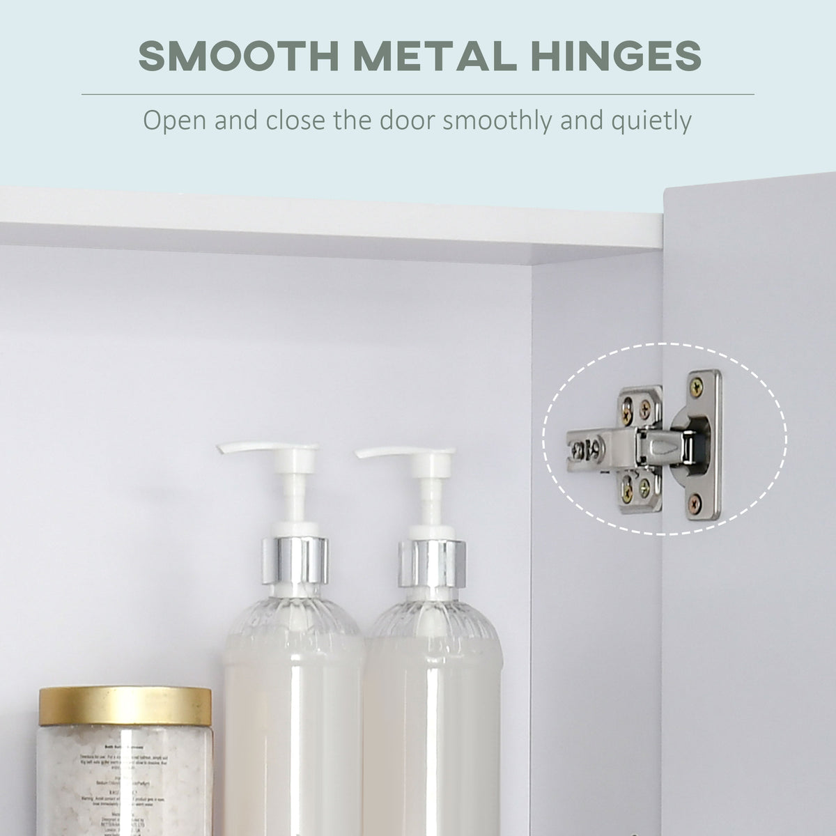 kleankin Bathroom Cabinet with Mirror in White