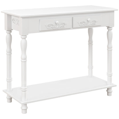 HOMCOM Console Table in White