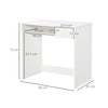 HOMCOM 80cm Compact Computer Desk with Keyboard Tray, Home Office Desk with Drawer for Bedroom Study, White