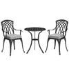 Outsunny Three-Piece Cast Aluminium Bistro Set - Black