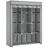 HOMCOM Fabric Wardrobe, with Rails and Shelves - Light Grey