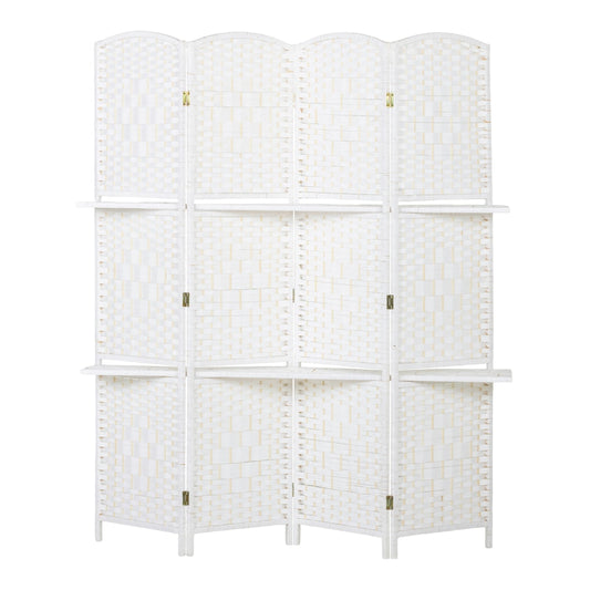 HOMCOM Freestanding Privacy Screen in White