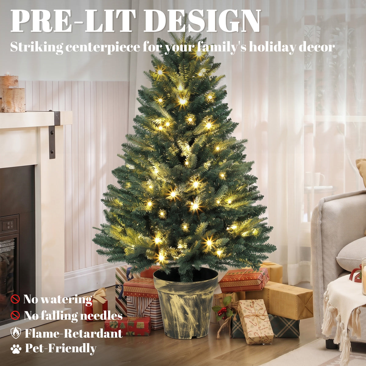 HOMCOM Realistic Xmas Tree in Green
