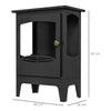 HOMCOM Freestanding Ethanol Fireplace, Steel Bioethanol Fireplace with Stainless Steel Flame Snuffer, 0.9L Tank, 3 Hours Burning Time for Indoor, Black