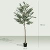 HOMCOM Set of Two Silk Leaf Artificial Olive Trees