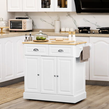HOMCOM Kitchen Island in White