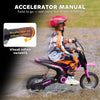 HOMCOM 24V Electric Motorbike with Twist Grip Throttle, Music, Horn, 12