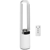 HOMCOM Bladeless Tower Fan, 36dB Standing Cooling Fan with 45° Oscillating, LED Lights, 3 Speeds, 12H Timer, Remote Control