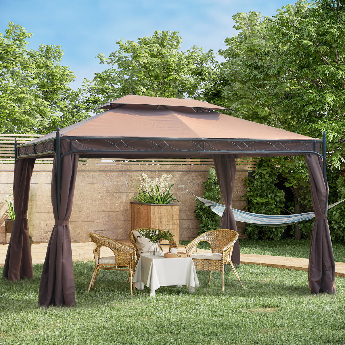 Outsunny Garden Gazebo in Coffee