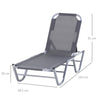 Outsunny Sun Lounger Relaxer Recliner w/ 5-Position Adjustable Backrest Pool Sun Bathing