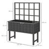 Outsunny 45 x 105cm Wooden Garden Planter, with Trellis - Grey