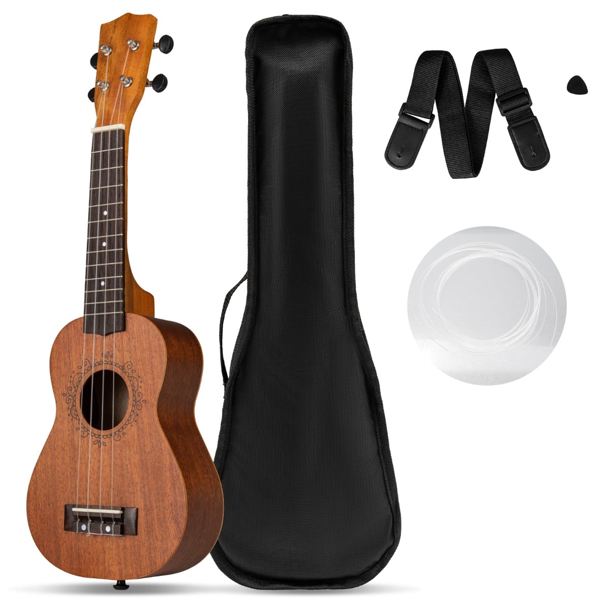 Mahogany Ukulele with Gig Bag and Adjustable Shoulder Strap
