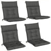 Outsunny Patio Chair Cushions Set of 4, Waterproof Non-Slip Lounge Chair Cushions, 112x53cm, Dark Grey