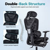 Mesh Office Chair with Retractable Footrest and Waterfall Seat-Black
