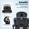 Mesh Office Chair with Retractable Footrest and Waterfall Seat-Black