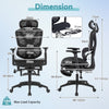 Mesh Office Chair with Retractable Footrest and Waterfall Seat-Black