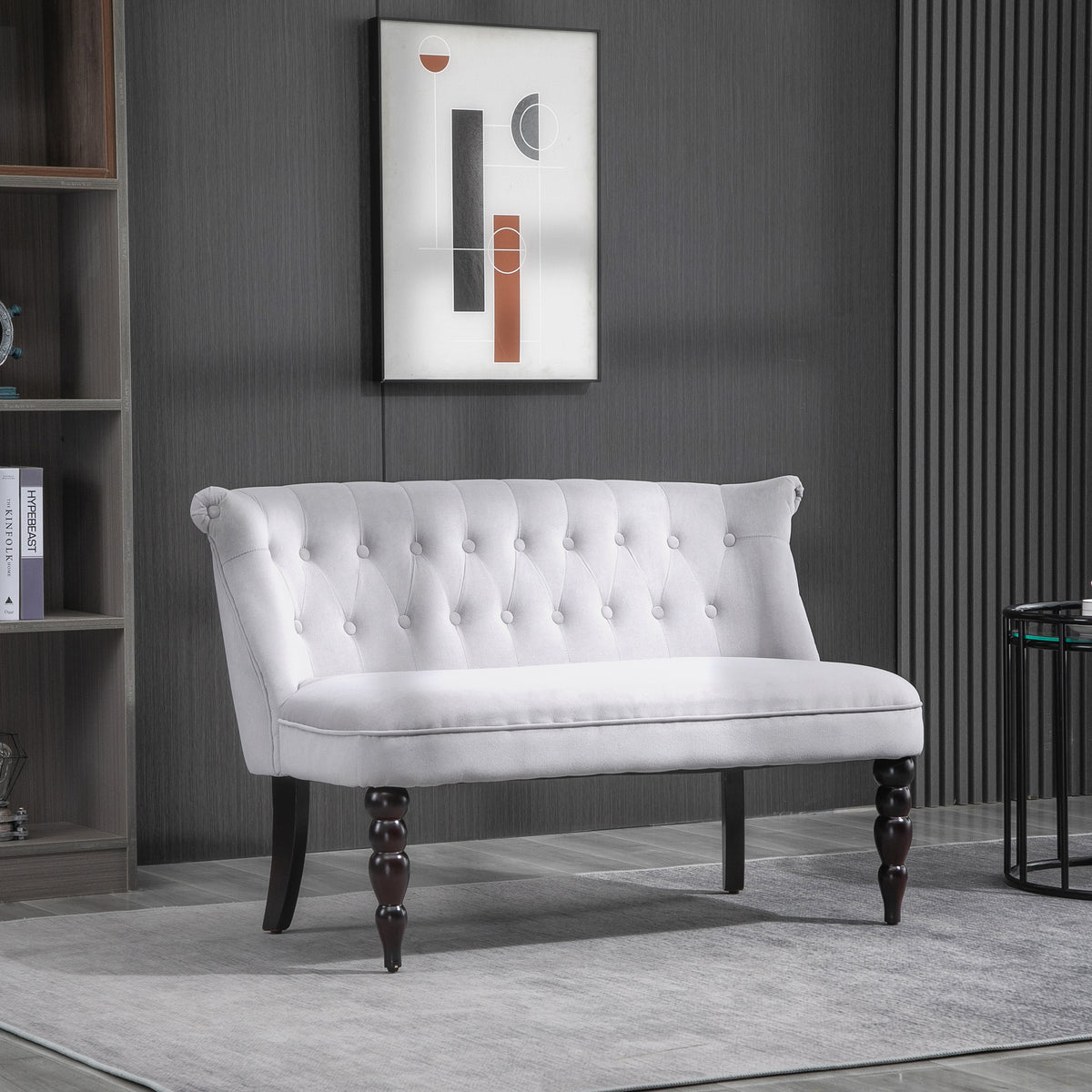 HOMCOM Velvet 2 Seater Sofa in Grey