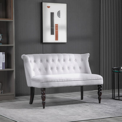 HOMCOM Velvet 2 Seater Sofa in Grey