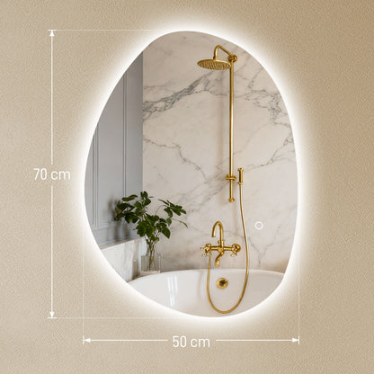 HOMCOM Bathroom Mirror with LED Lights in Silver