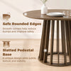 HOMCOM Dining Table for 4-6 People Modern Kitchen Table with Slatted Base 120 cm Round Light Walnut