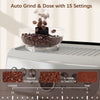 HOMCOM 15 Bar Coffee Machine, with Adjustable Grind, Steamer and Accessories - Silver Colour