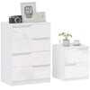 HOMCOM Chest of Drawers and Bedside Table, Modern, High Gloss