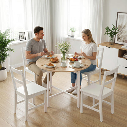 HOMCOM Folding Dining Table in a Natural Wood Finish