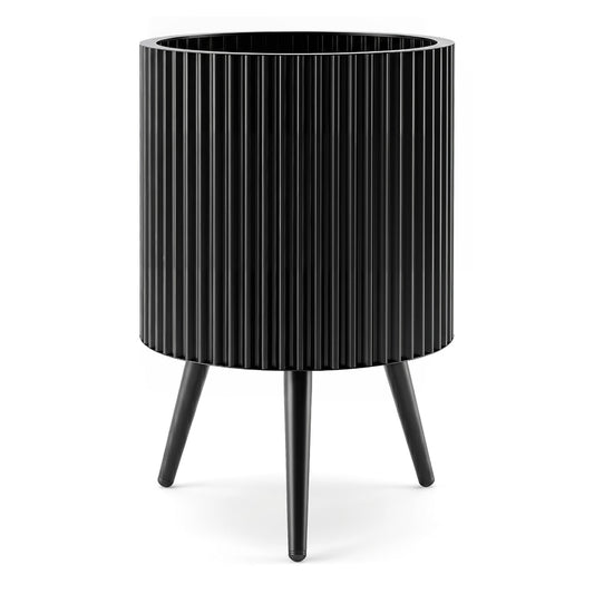 Mid-Century Modern Plant Pot with built-in drainage holes and stand