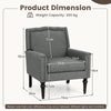 Mid-century Modern Armchair with Thick Cushion & Rubber Wood Legs-Grey
