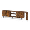 Mid Century 55 Inch TV Stand Entertainment Center with Power Outlets-Rustic Brown
