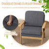 Mid-Century Accent Chair with Solid Wood Frame-Grey