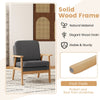 Mid-Century Accent Chair with Solid Wood Frame-Grey