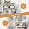 Mid Century Modern Minimalist Cube Bookshelf with 4 Compartments-White
