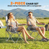 Outsunny Camping Chair Set of 2 Portable Folding Outdoor Camp Chair with Cup Holders and Carry Bag Grey