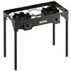 Outsunny Double Burner Camping Stove, 150,000 BTU High Pressure Camping Gas Stove with Detachable Legs, Black