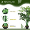 Outsunny 125cm/4FT Artificial Palm Plant Decorative Tree with Nursery Pot, Fake Plastic Indoor Home Office D√É¬©cor, Green