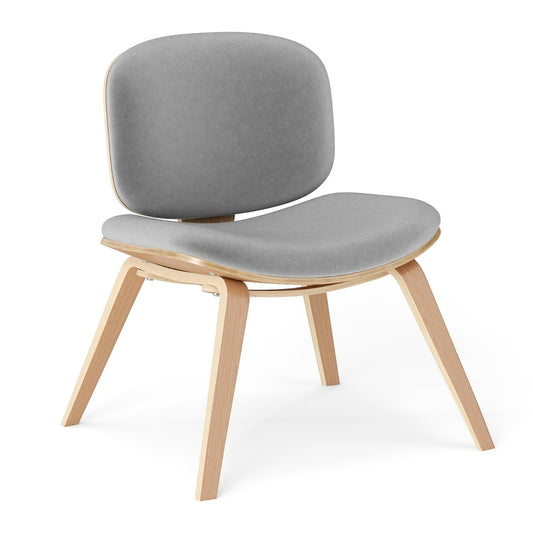 Modern Accent Chair with Curved Backrest and Padded Seat on a plain white background