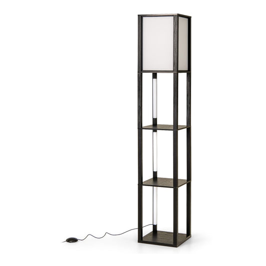 Modern Floor Lamp with three LED strips and a lampshade, shown against a white background