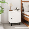 2-Tier Nightstand with Single Door Cabinet for Bedroom-White