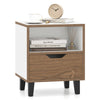 Mid Century Modern Bedside Table Nightstand with Drawer-White