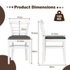 Modern Dining Chair Set of 2 with Rubber Wood Legs and Padded Seat-Black & White