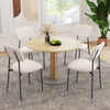 Modern Linen Fabric Dining Chair Set of 4-White