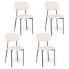 Modern Linen Fabric Dining Chair Set of 4-White