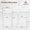 Modern Dining Chairs Set of 4 with Tilted Backrest and Sturdy Metal Legs-White